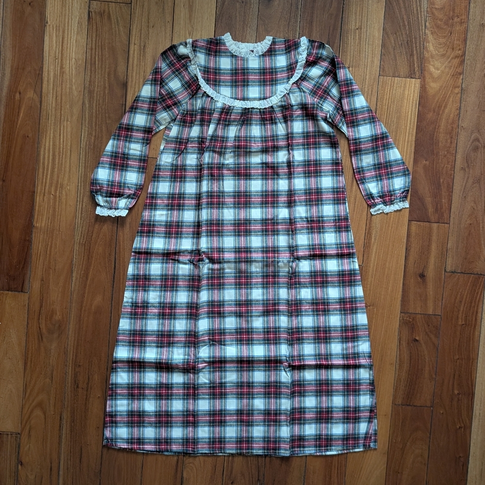 L.L. Bean Vintage Plaid Nightgown (S)